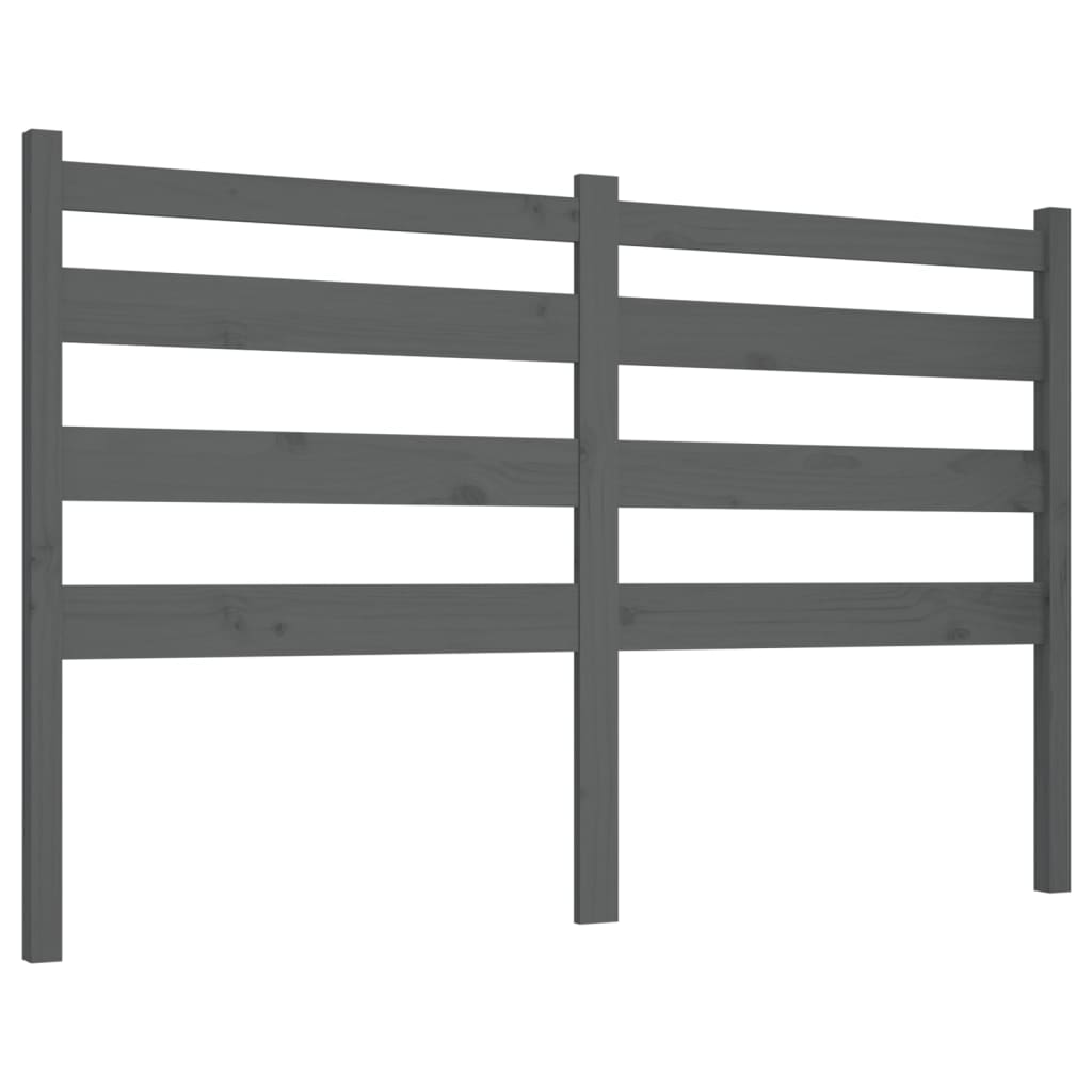 Uzglavlje za krevet sivo 126 x 4 x 100 cm od masivne borovine