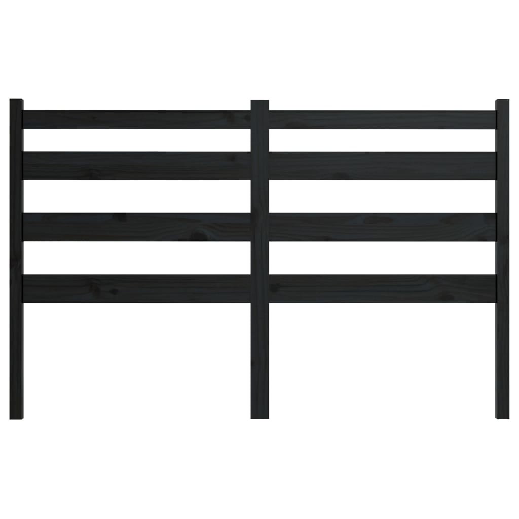 Uzglavlje za krevet crno 146 x 4 x 100 cm od masivne borovine