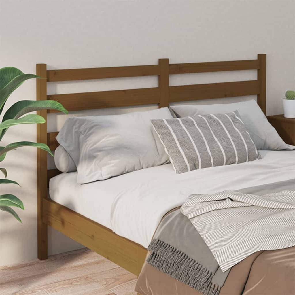 Uzglavlje za krevet boja meda 186 x 4 x 100 cm masivna borovina