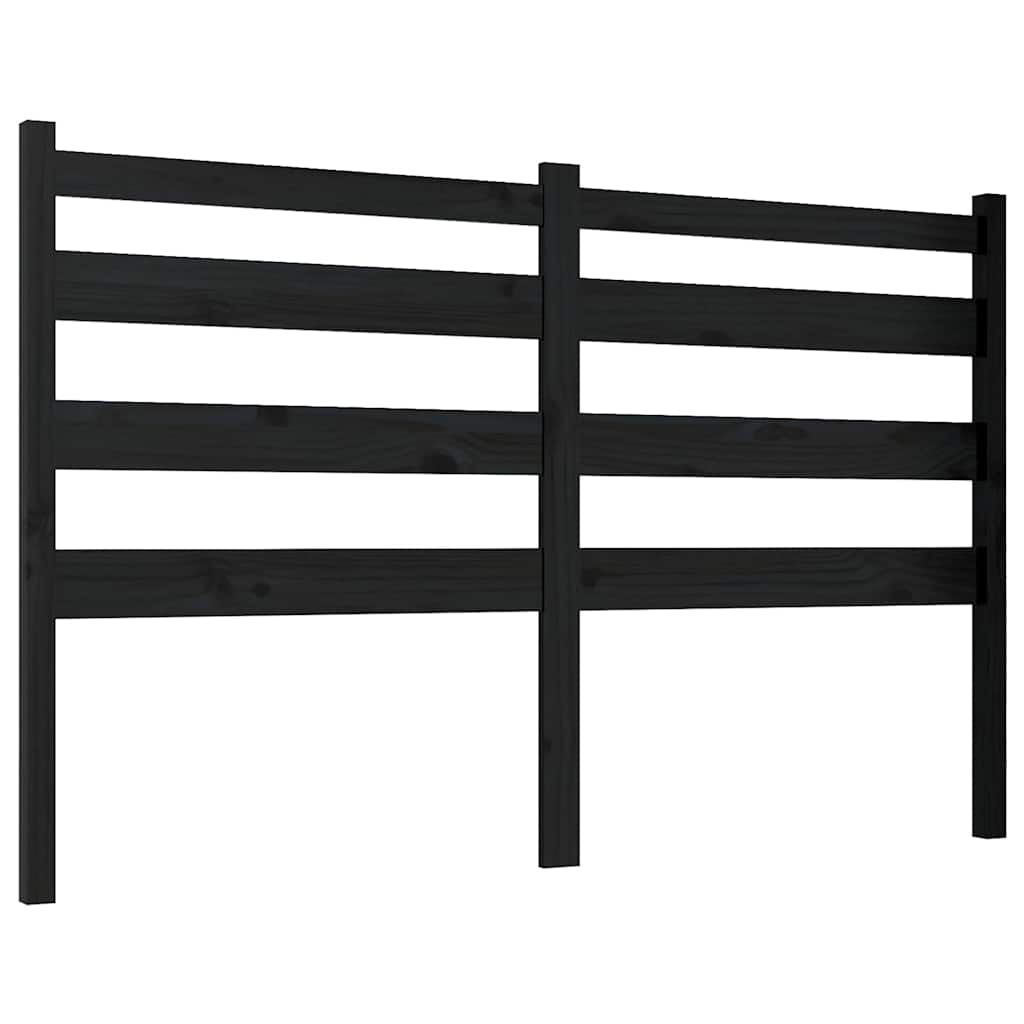 Uzglavlje za krevet crno 186 x 4 x 100 cm od masivne borovine