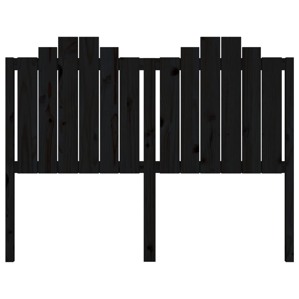 Uzglavlje za krevet crno 146 x 4 x 110 cm od masivne borovine