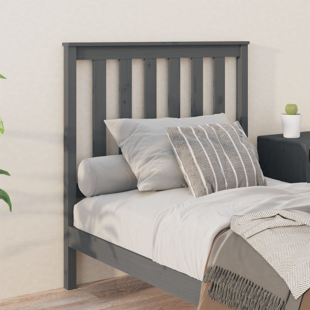 Uzglavlje za krevet sivo 96 x 6 x 101 cm od masivne borovine