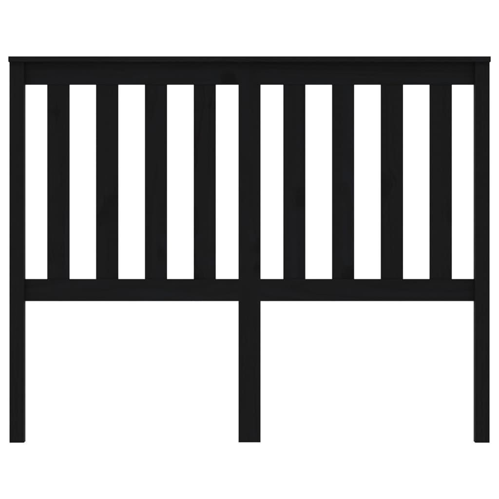 Uzglavlje za krevet crno 146 x 6 x 101 cm od masivne borovine