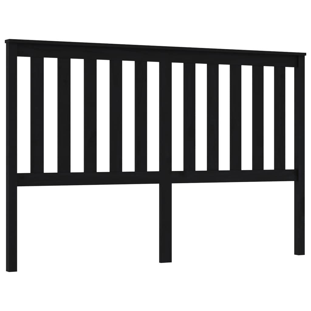 Uzglavlje za krevet crno 166 x 6 x 101 cm od masivne borovine