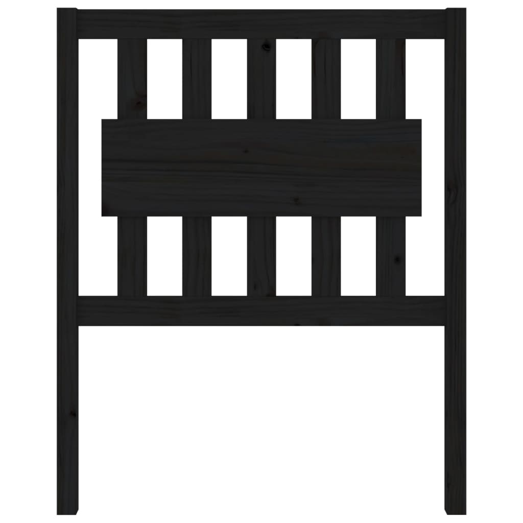 Uzglavlje za krevet crno 80,5 x 4 x 100 cm od masivne borovine