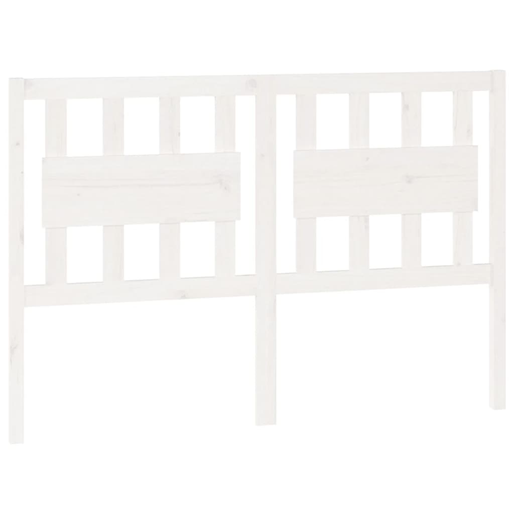 Uzglavlje za krevet bijelo 125,5x4x100 cm od masivne borovine