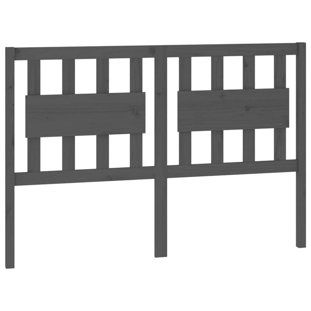 Uzglavlje za krevet sivo 125,5 x 4 x 100 cm od masivne borovine