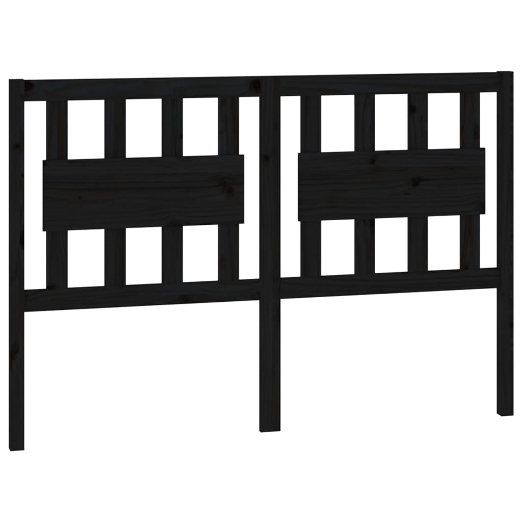 Uzglavlje za krevet crni 125,5 x 4 x 100 cm od masivne borovine