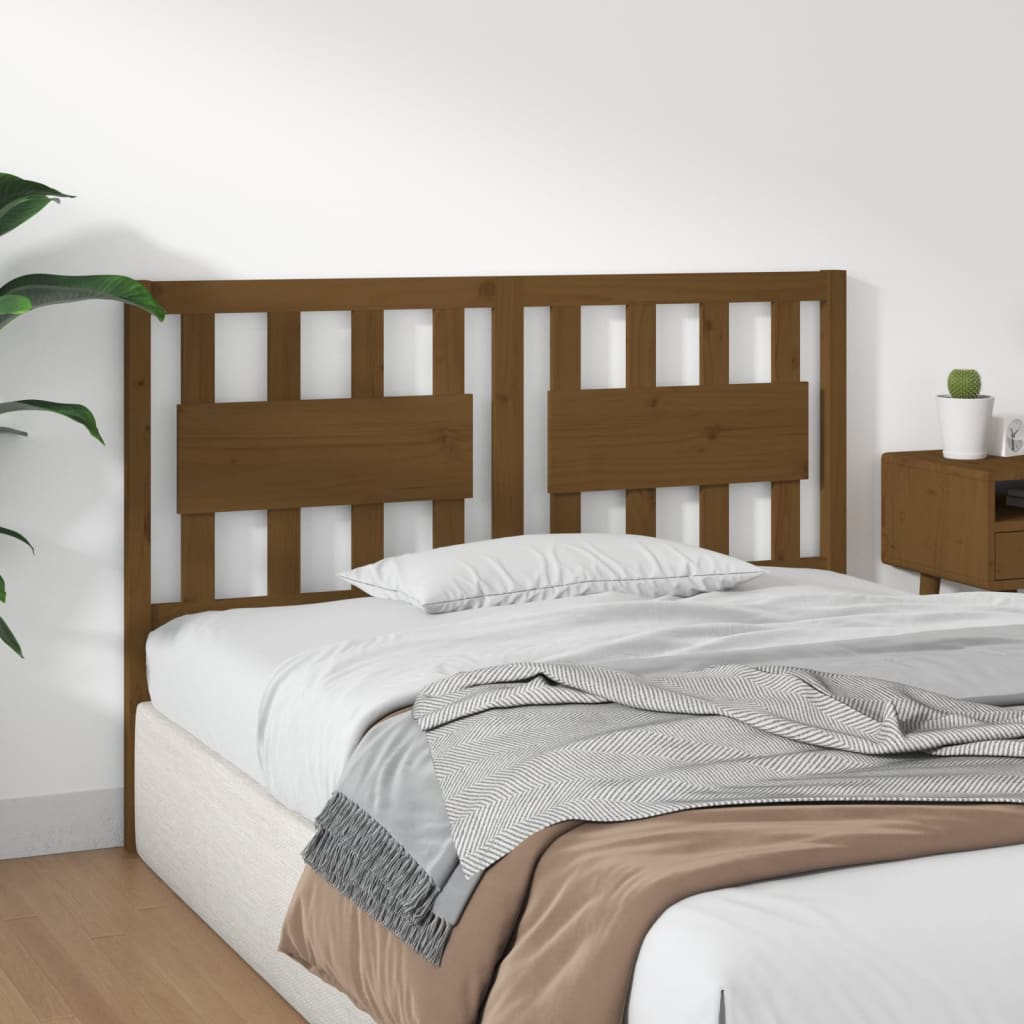 Uzglavlje za krevet boja meda 145,5x4x100 cm masivna borovina