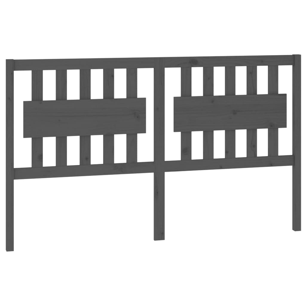 Uzglavlje za krevet sivo 165,5 x 4 x 100 cm od masivne borovine
