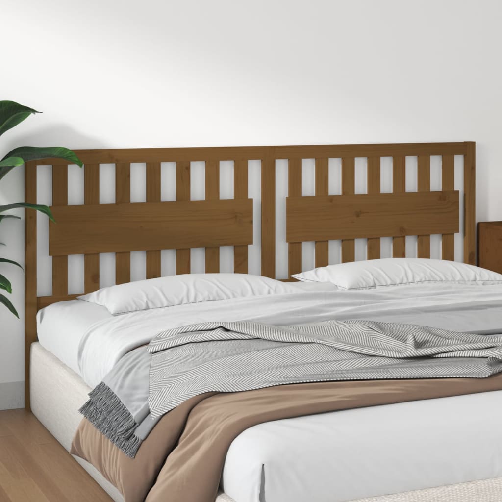 Uzglavlje za krevet boja meda 205,5x4x100 cm masivna borovina