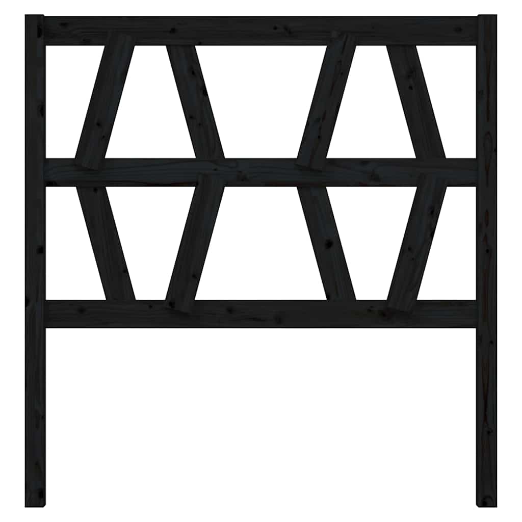 Uzglavlje za krevet crno 81 x 4 x 100 cm od masivne borovine