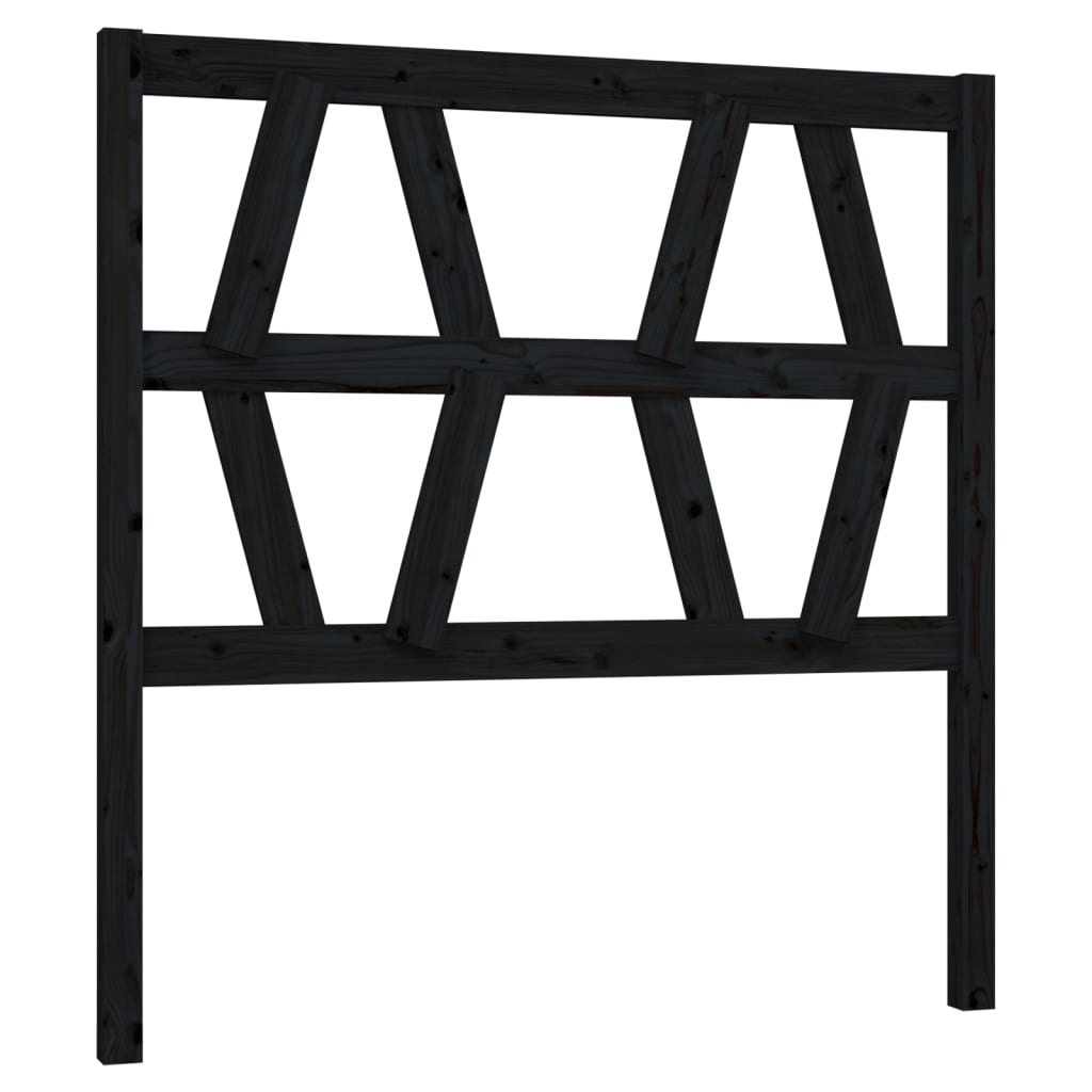 Uzglavlje za krevet crno 96 x 4 x 100 cm od masivne borovine