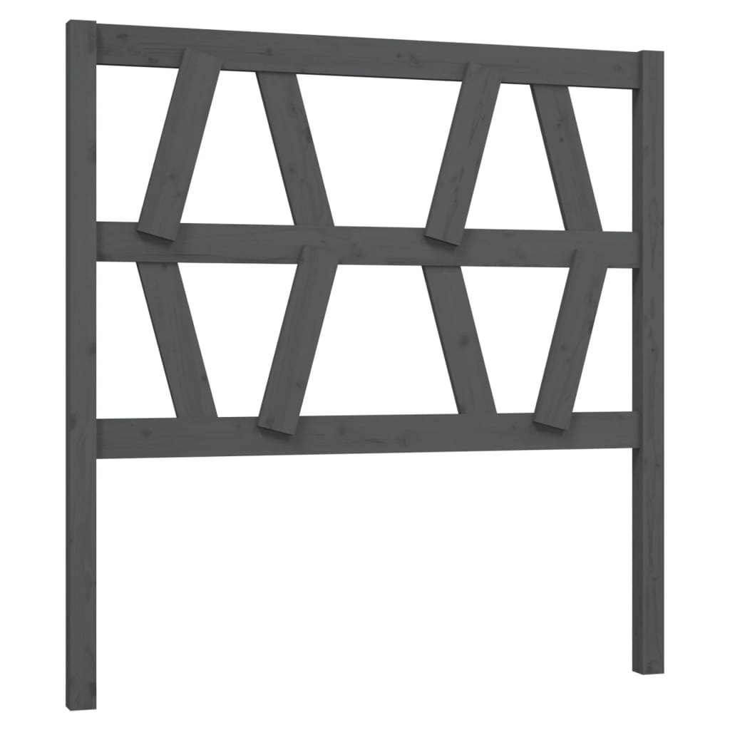 Uzglavlje za krevet sivo 106 x 4 x 100 cm od masivne borovine