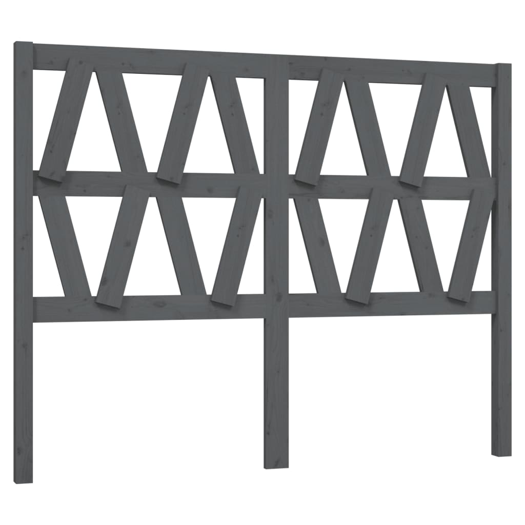 Uzglavlje za krevet sivo 126 x 4 x 100 cm od masivne borovine