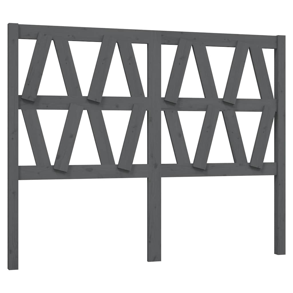 Uzglavlje za krevet sivo 126 x 4 x 100 cm od masivne borovine