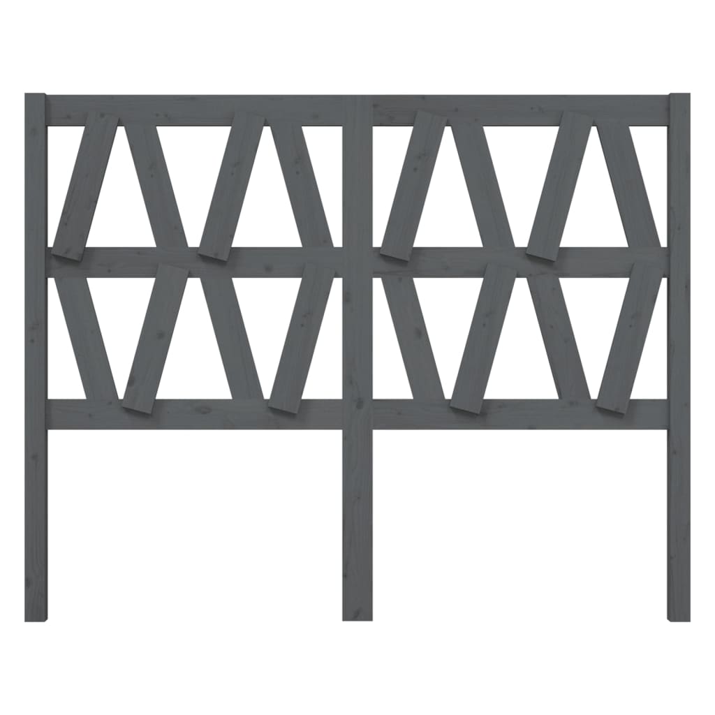 Uzglavlje za krevet sivo 126 x 4 x 100 cm od masivne borovine