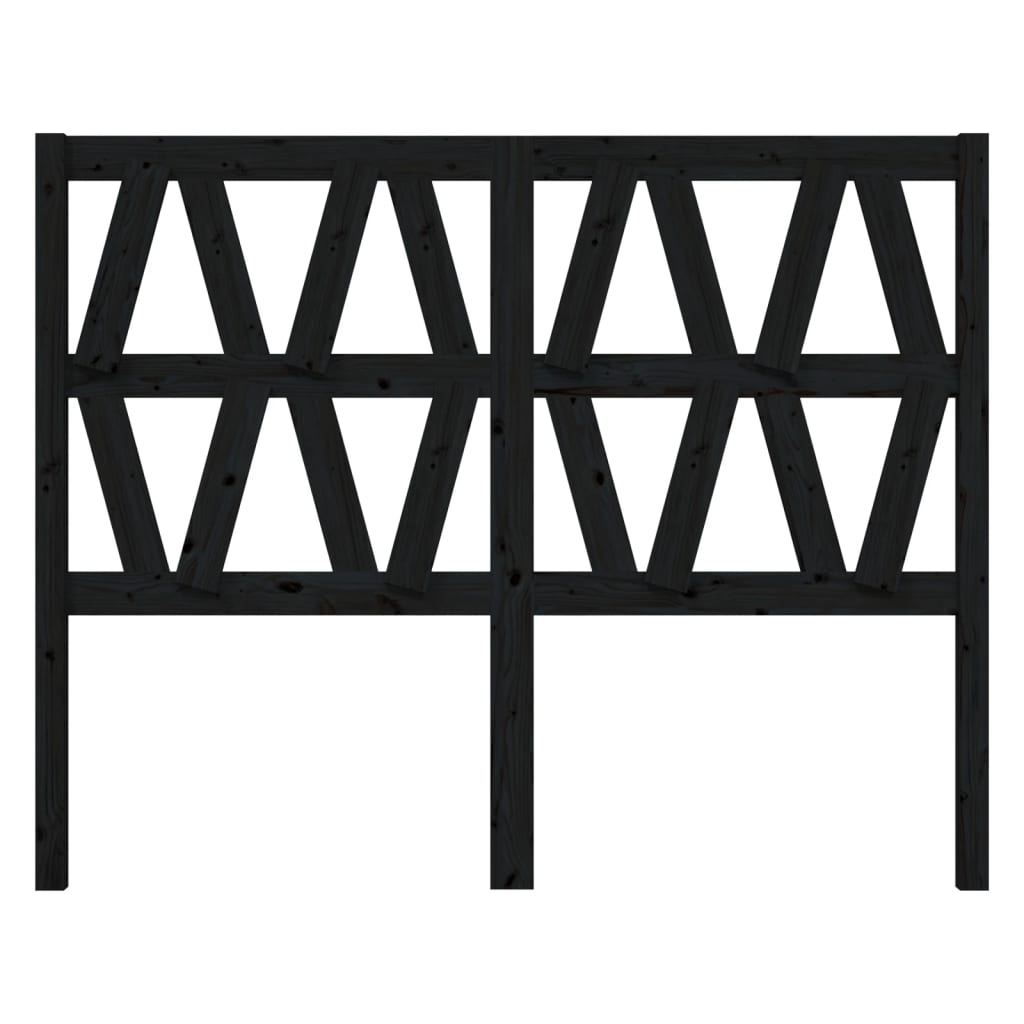 Uzglavlje za krevet crno 166 x 4 x 100 cm od masivne borovine