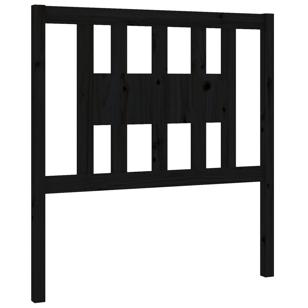 Uzglavlje crno 81 x 4 x 100 cm od masivne borovine