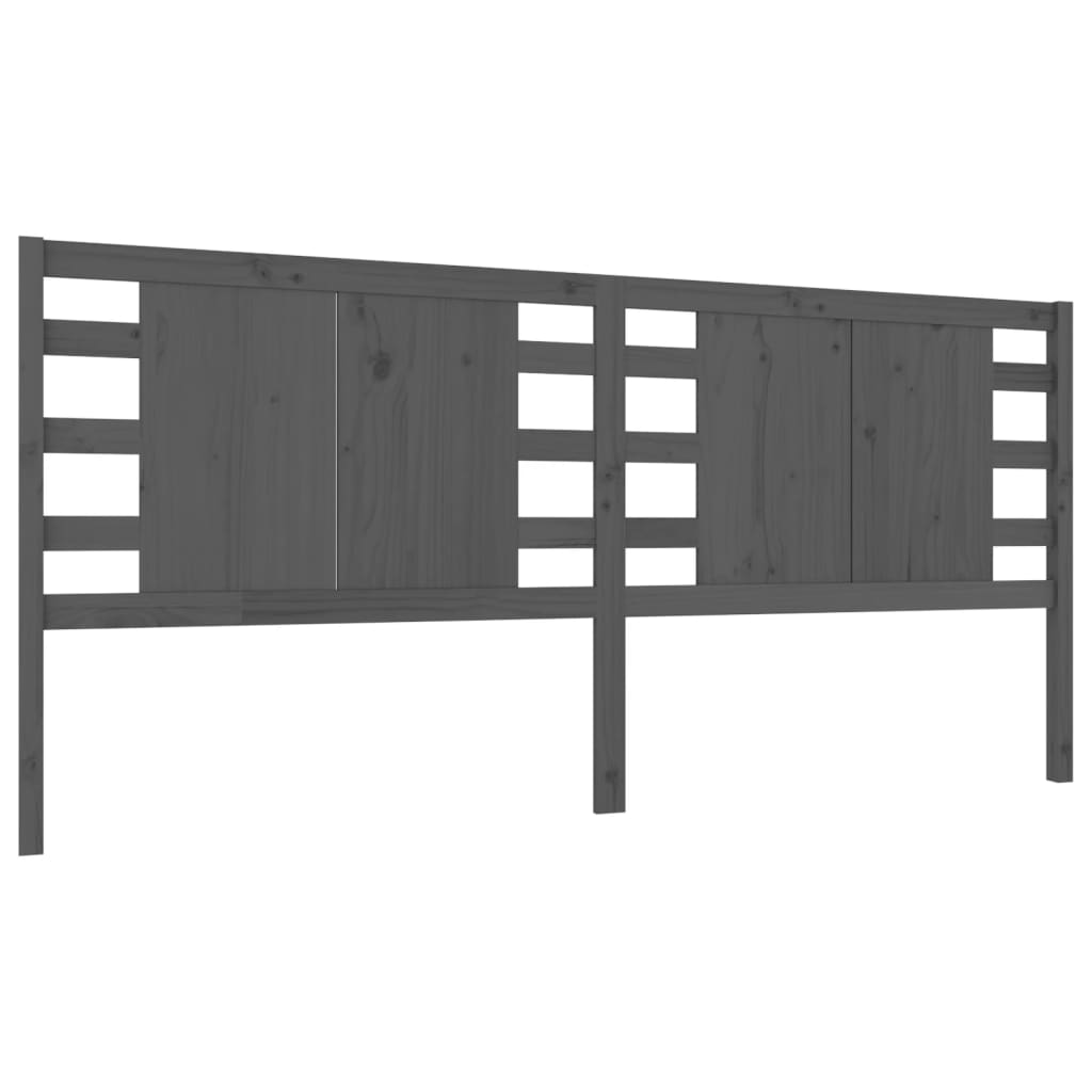 Uzglavlje sivo 166 x 4 x 100 cm od masivne borovine