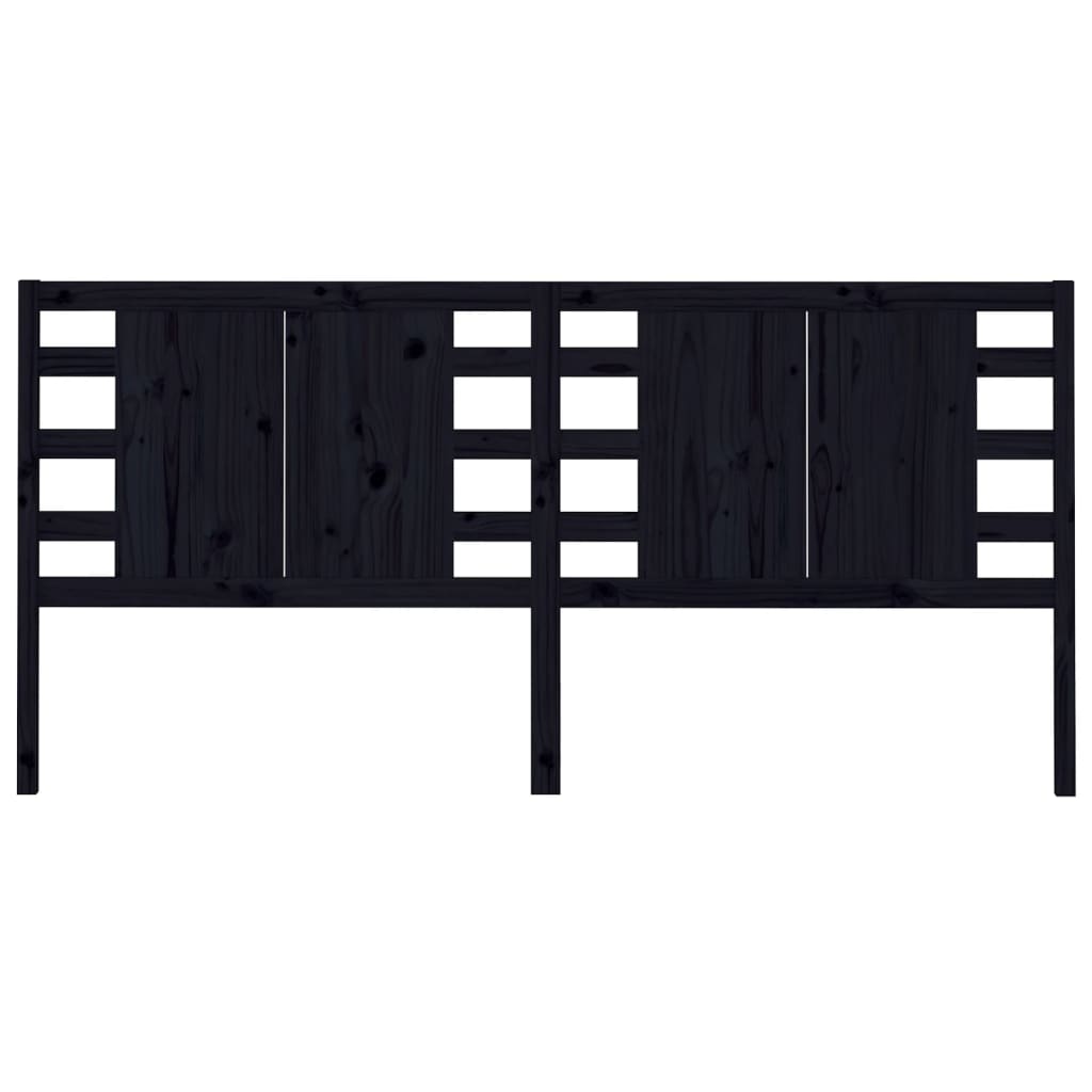 Uzglavlje crno 206 x 4 x 100 cm od masivne borovine
