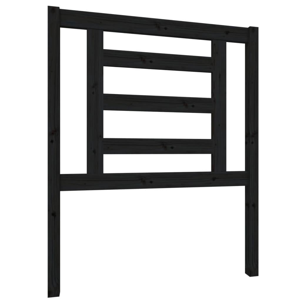Uzglavlje za krevet crno 81 x 4 x 100 cm od masivne borovine