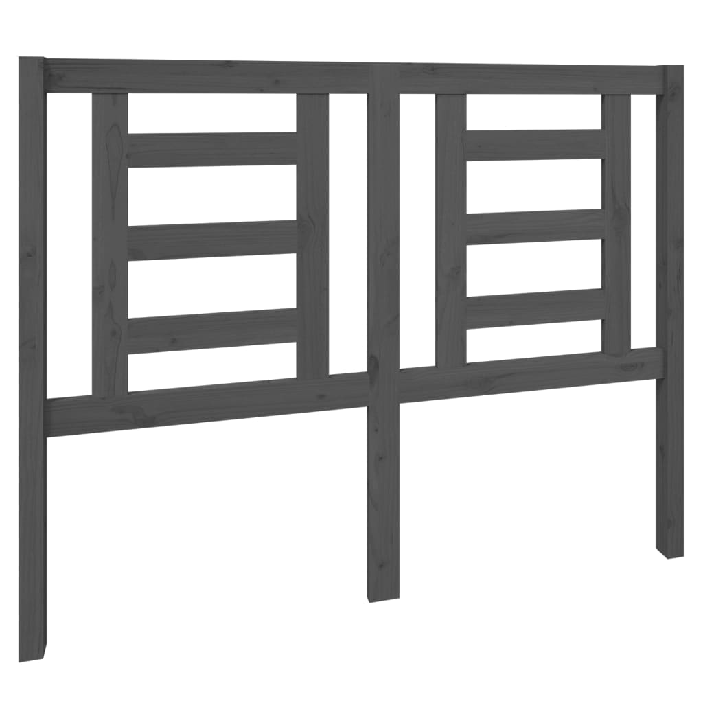 Uzglavlje za krevet sivo 126 x 4 x 100 cm od masivne borovine