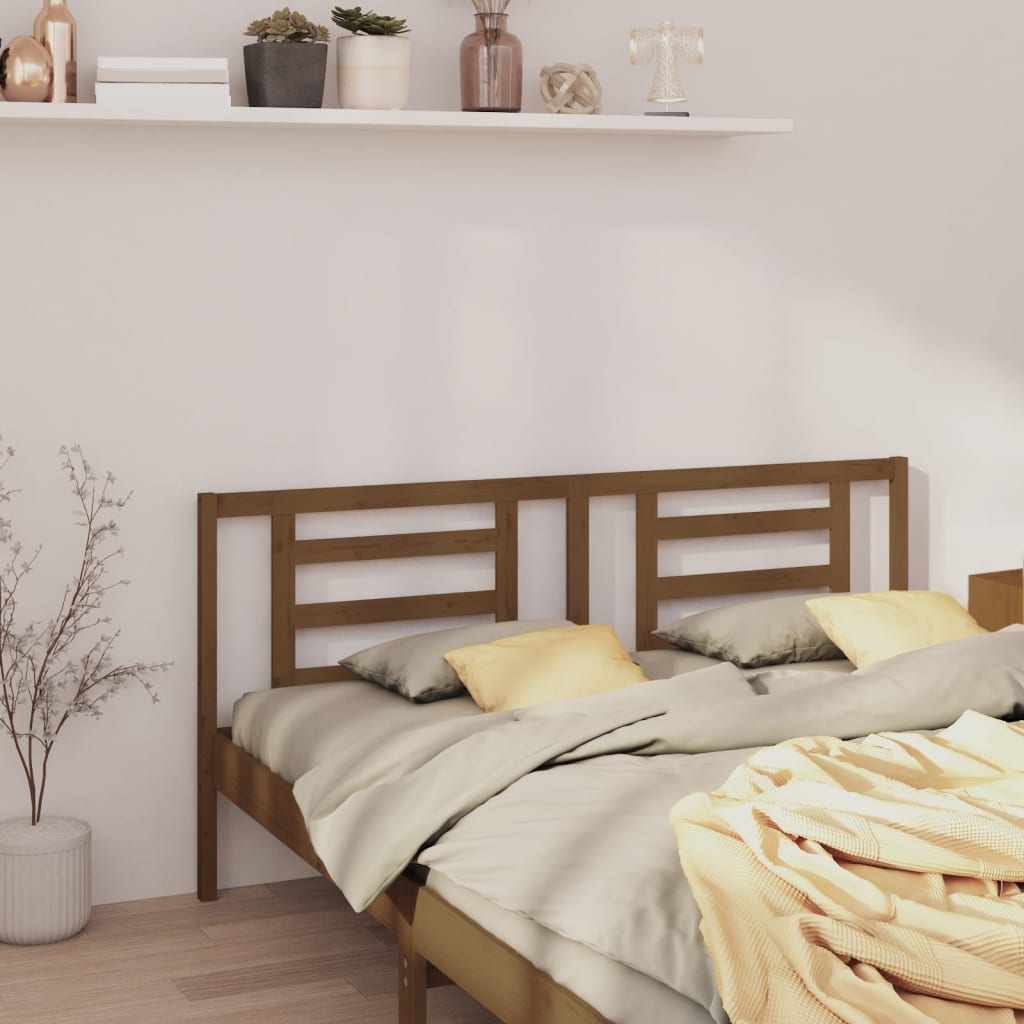 Uzglavlje za krevet boja meda 186 x 4 x 100 cm masivna borovina