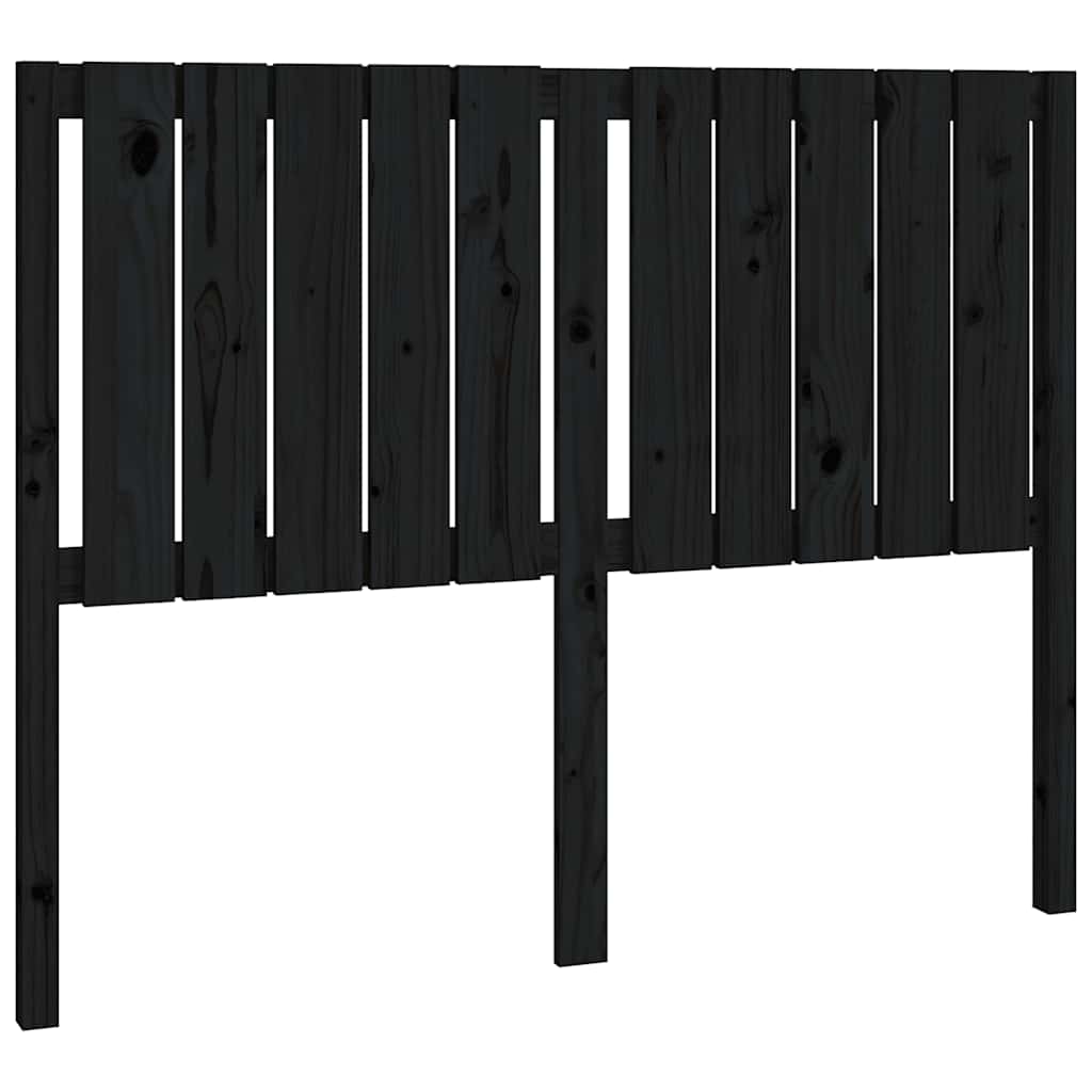 Uzglavlje za krevet crni 125,5 x 4 x 100 cm od masivne borovine
