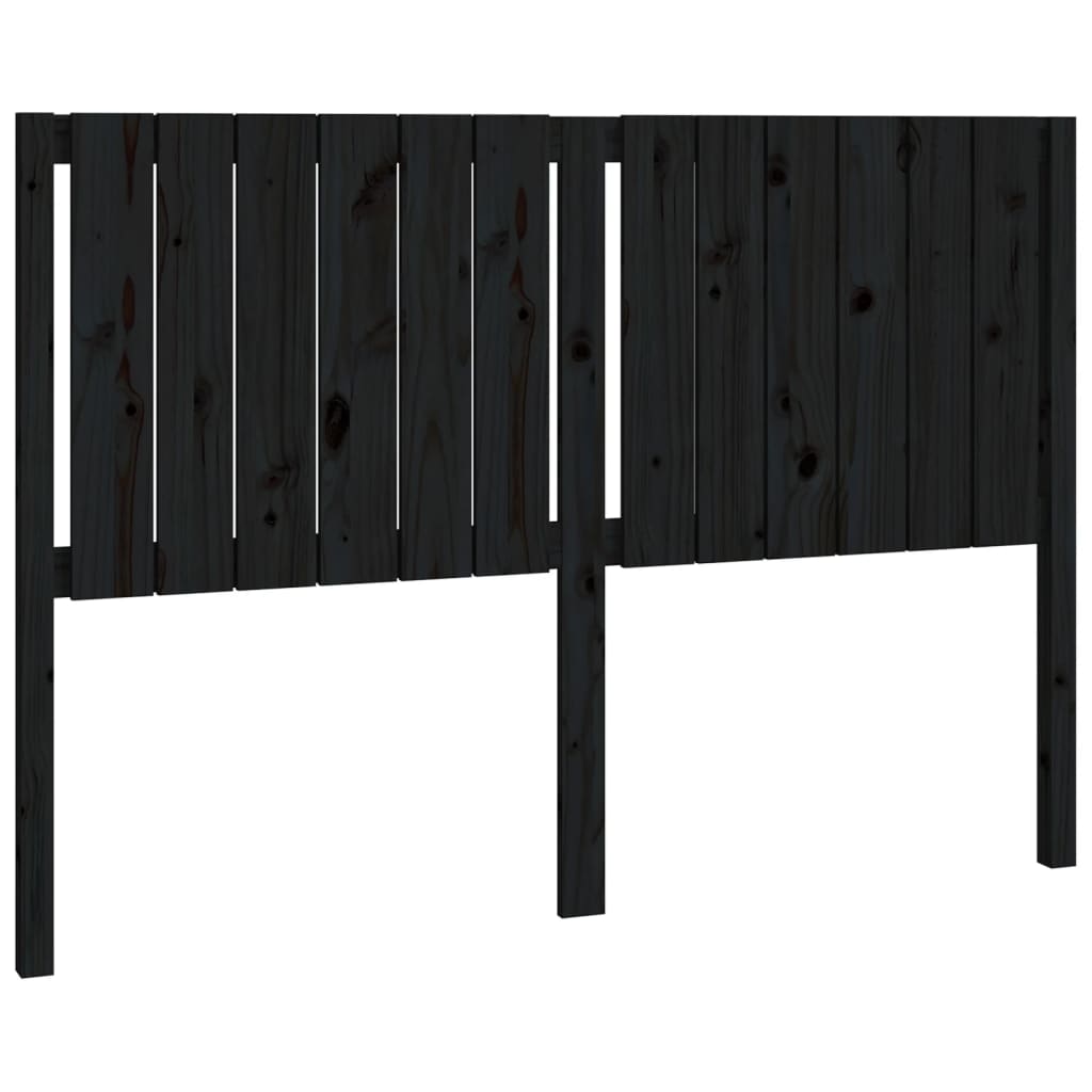 Uzglavlje za krevet crni 145,5 x 4 x 100 cm od masivne borovine