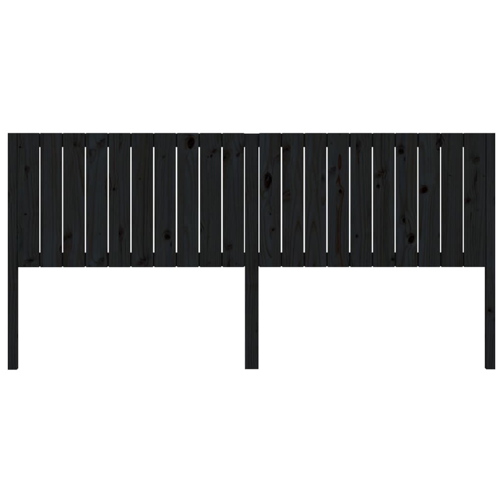 Uzglavlje za krevet crni 205,5 x 4 x 100 cm od masivne borovine