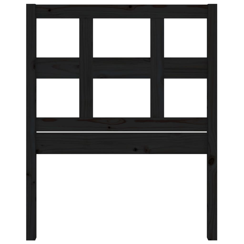 Uzglavlje za krevet crno 95,5 x 4 x 100 cm od masivne borovine