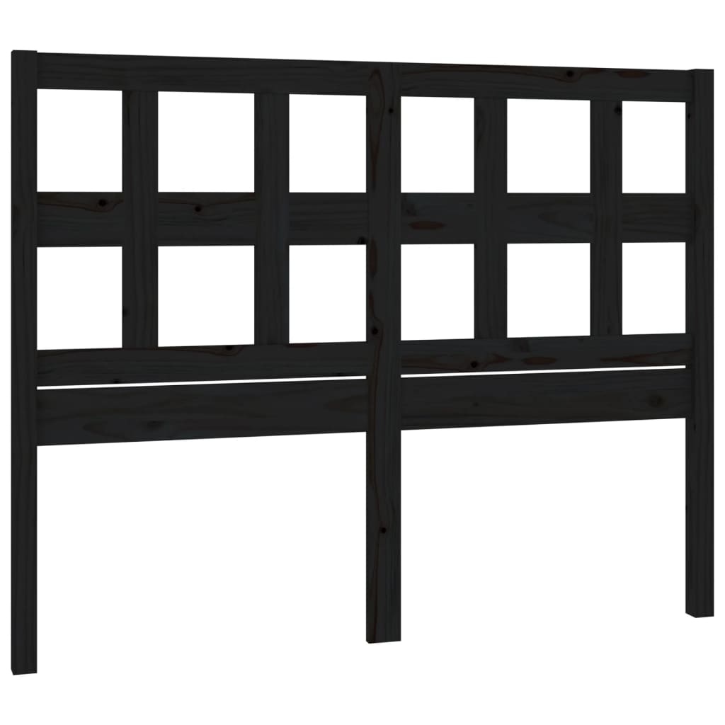 Uzglavlje za krevet crno 125,5 x 4 x 100 cm od masivne borovine