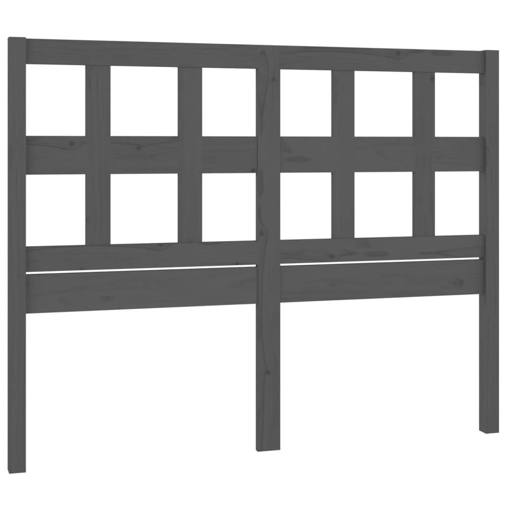 Uzglavlje za krevet sivo 145,5 x 4 x 100 cm od masivne borovine