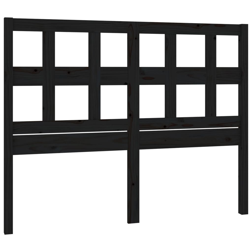 Uzglavlje za krevet crni 145,5 x 4 x 100 cm od masivne borovine