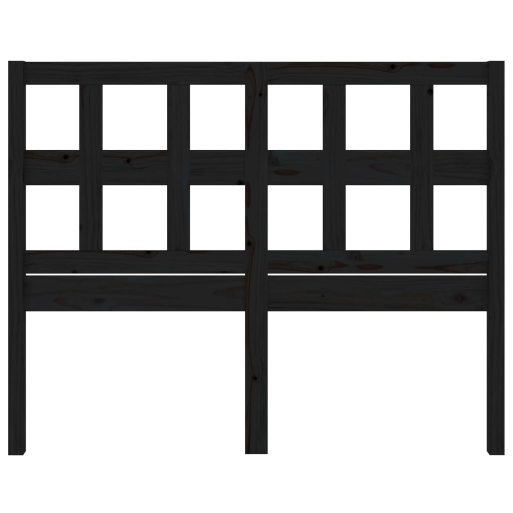 Uzglavlje za krevet crni 145,5 x 4 x 100 cm od masivne borovine