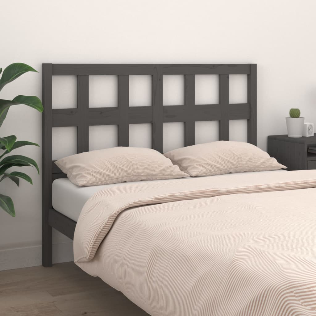Uzglavlje za krevet sivo 185,5 x 4 x 100 cm od masivne borovine