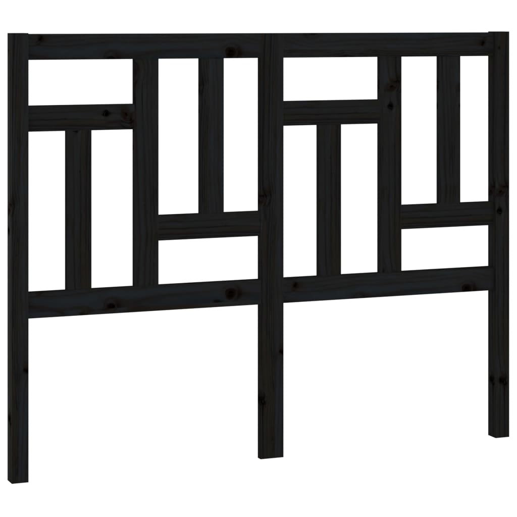Uzglavlje za krevet crno 205,5 x 4 x 100 cm od masivne borovine