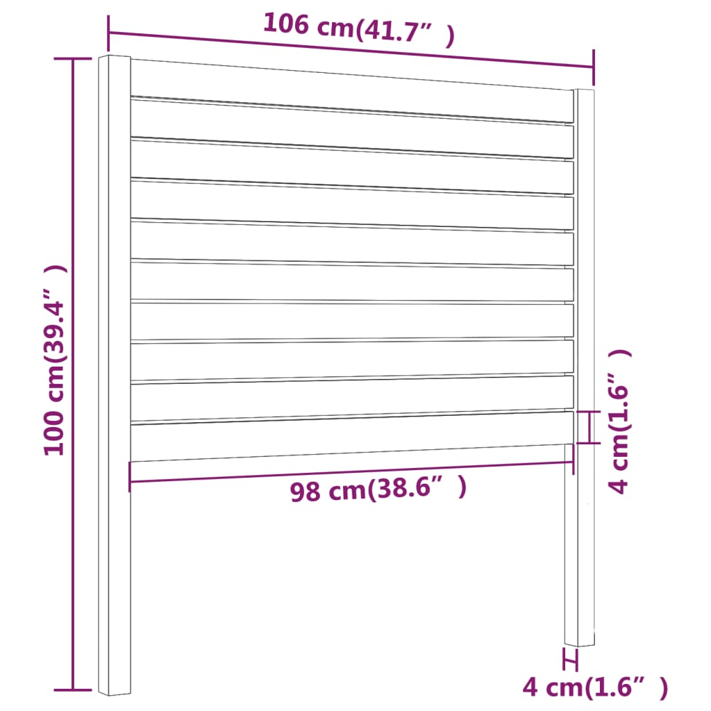 Uzglavlje za krevet boja meda 106 x 4 x 100 cm masivna borovina