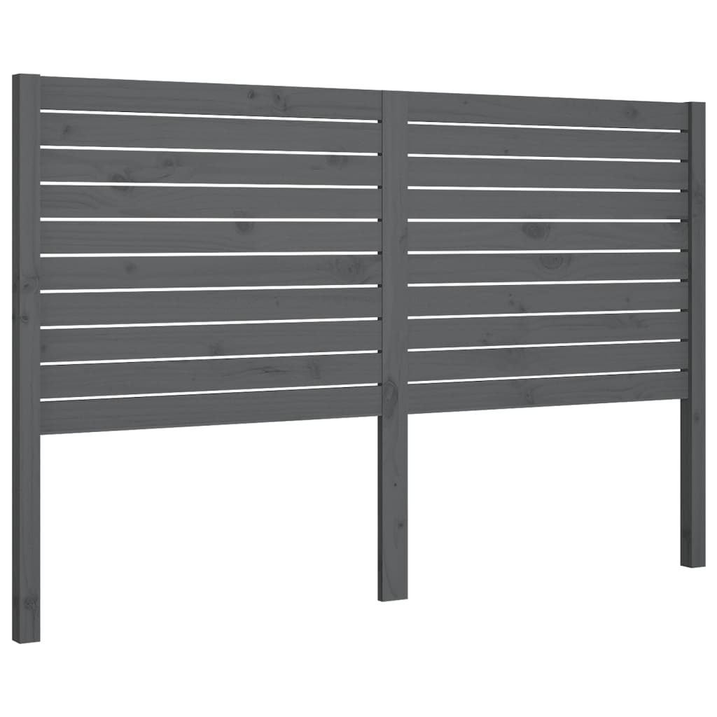 Uzglavlje za krevet sivo 126 x 4 x 100 cm od masivne borovine