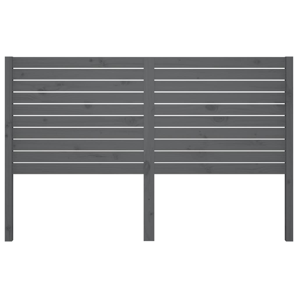 Uzglavlje za krevet sivo 126 x 4 x 100 cm od masivne borovine