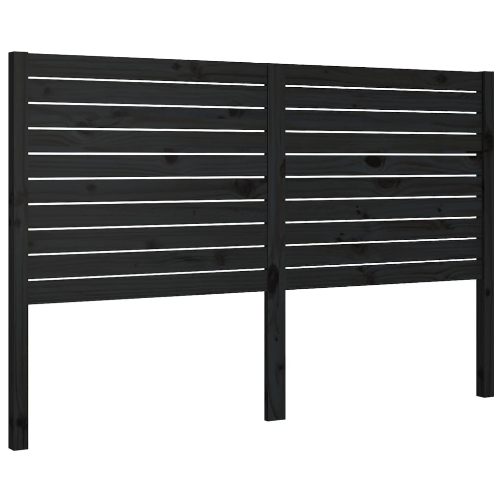 Uzglavlje za krevet crno 146 x 4 x 100 cm od masivne borovine