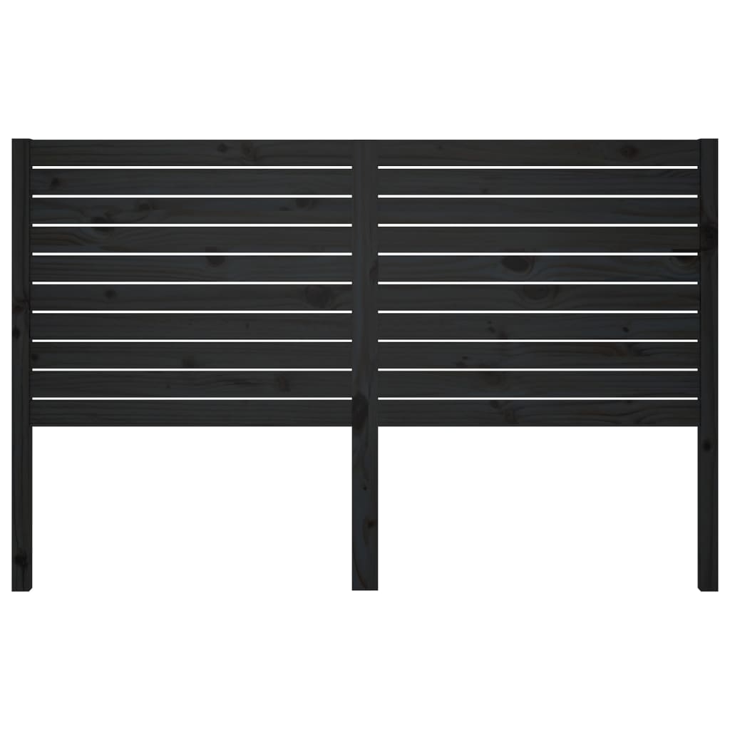 Uzglavlje za krevet crno 146 x 4 x 100 cm od masivne borovine