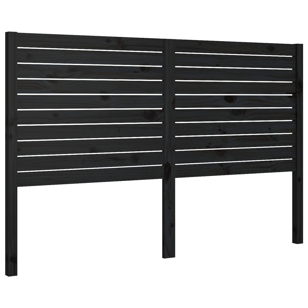 Uzglavlje za krevet crno 156 x 4 x 100 cm od masivne borovine