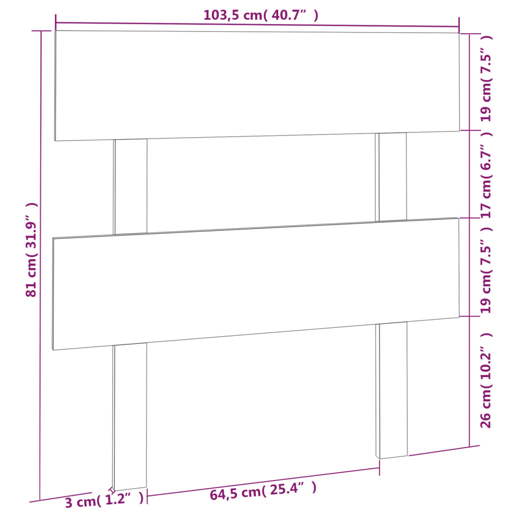 Uzglavlje za krevet boja meda 103,5x3x81 cm masivna borovina