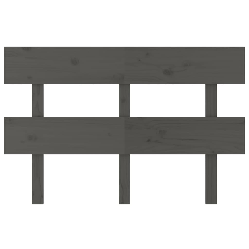 Uzglavlje za krevet sivo 124 x 3 x 81 cm od masivne borovine