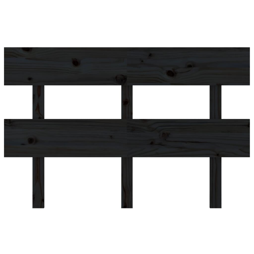 Uzglavlje za krevet crno 124 x 3 x 81 cm od masivne borovine