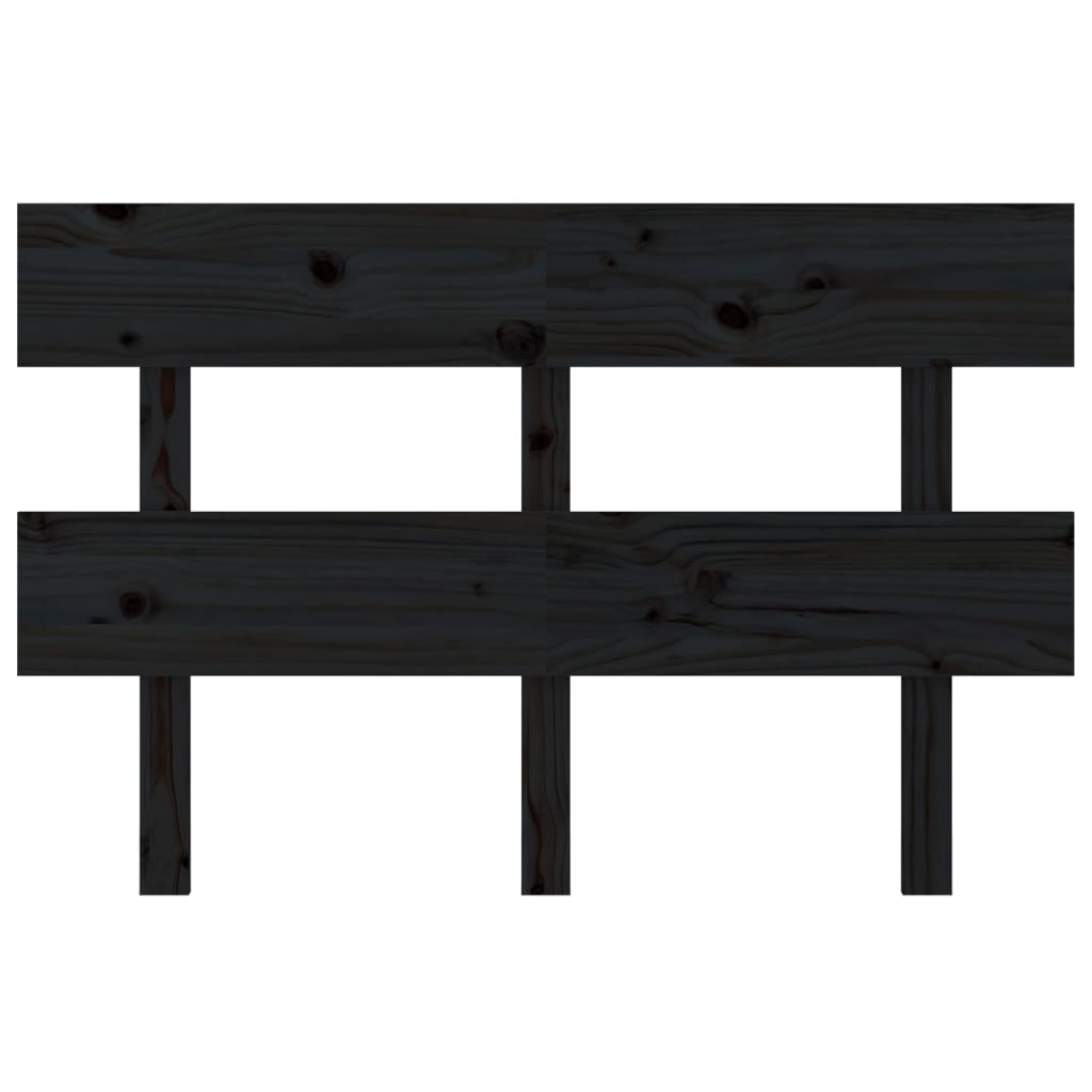 Uzglavlje za krevet crno 138 x 3 x 81 cm od masivne borovine