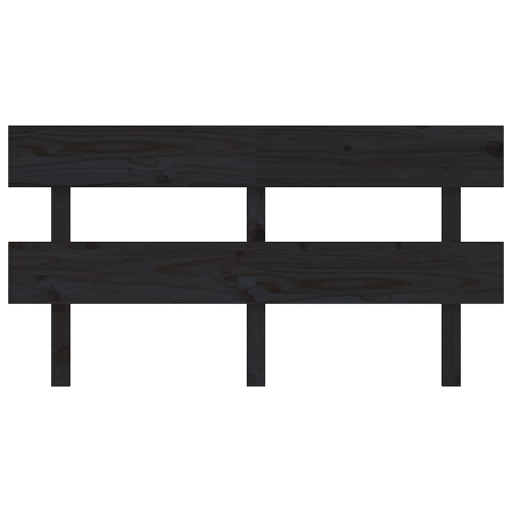 Uzglavlje za krevet crno 164 x 3 x 81 cm od masivne borovine