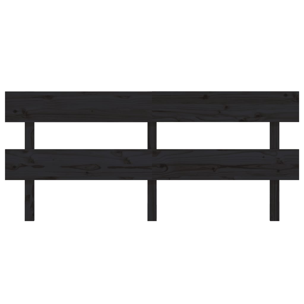 Uzglavlje za krevet crno 184 x 3 x 81 cm od masivne borovine